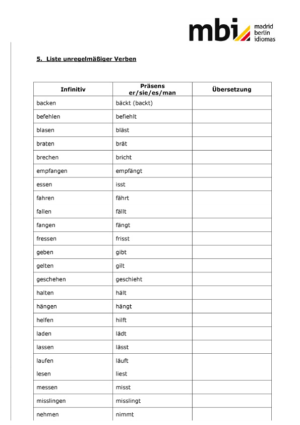 lista de verbos separables en aleman pdf